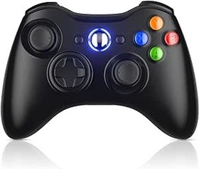 Resim Replacement for Xbox 360 Controller, Wireless Gamepad Upgraded Joystick Compatible with Xbox 360 & Slim/Windows 11/10/8/7 PC Controller with 2.4GHz Receiver (Black) 