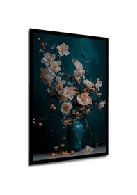 Resim Büyülü Vazo Çiçekleri Sulu Boya Görünümlü Ahşap Ev,Antre,Salon,Ofis,Mutfak Tablo Çerçeve Görünümlü--- 30 X 40 