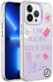 Resim PSR aksesuar Mor Mermer Desenli Zore Marbello Kılıf-Mor iPhone 13 Pro ile uyumlu 
