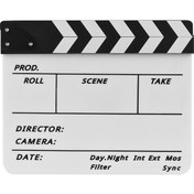 Resim Jeemson Profesyonel Film Klapboard: Siyah Beyaz Çizgili, İngilizce Yazı, Magnetlu Ahşap-akrilik, Kalem Ve Kalemlık İçeren Sinema/tv Ürünü 