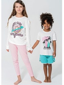 Resim For You Kids 4 Lü California Donut Care Desen Pijama Takımı 