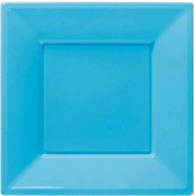 Resim Roll Up Party Dreams Plastik Kare Turkuaz Tabak 23 CM. 8'li 