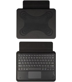 Resim Uyumlu Zore Border Keyboard 8" İnç Universal Bluetooh Bağlantılı Standlı Klavyeli Tablet Kılıfı-siyah 