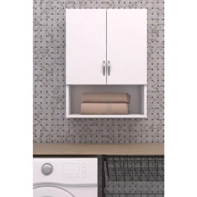 Resim Ünüvar Konsept Relax Makina Üstü Dolap, Banyo Dolabı, Çamaşır Dolabı, Havlu Dolabı, Kapaklı Dolap - Beyaz 