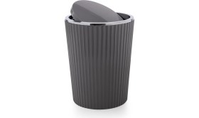 Resim Şık Gri ve Krom Renkli Banyo Mutfak Çöp Kovası 