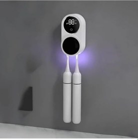 Resim Şarj Edilebilir Diş Fırçası Tutacağı Ve Uv Sterilizatör, 1800mah Açık Ahşap 