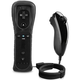 Resim Wii Oyun Konsolu İçin Siyah Sağ-sol Kumanda Seti, Silikon Kılıf Ve Eldiven İçerir - Dayanıklı, Hafif Ve Kolay Kullanıma Uygun 