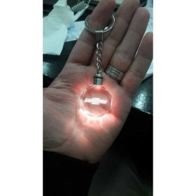 Resim LED Işıklı 3D Kristal Arabanahtarlık ve Yedek Pil Hediye 