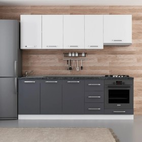 Resim Minar 235 Cm Mutfak Dolabı Beyaz Antrasit 235-A5 