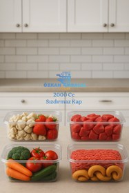 Resim Özkan Ambalaj Temizlik Kullan At Tek Kullanımlık Plastik Kapaklı Kase / Sızdırmaz Kap 2000 Cc 25 Adet 