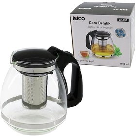 Resim Luz&pos 1500ml Cam Demlik Çelik Süzgeçli - Plastik Kulp - Kapak - Krom Çerçeve Çok Renkli 