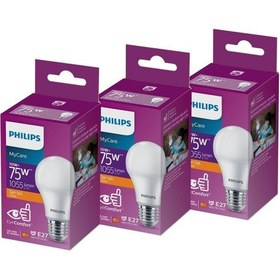 Resim Philips Led 10-75W Ampul 2700K Sarı Işık 3Lü 