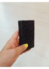 Resim Nesgıft Siyah Swarovski Taşlı Slim (İnce) Uzun Sigara Kutusu 