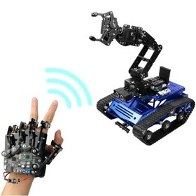 Resim Hiwonder Tankbot Track Robotik Kollu Robot Araba STM32 Programlama (Somatosensoriyel Eldiven Dahil) 