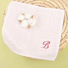 Resim 5'li B Harf Nakışlı Mendil Set - Bebe Pembe Muslin 