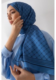Resim Silk Home %100 Twill İpek Şal 6514-14 Mavi 