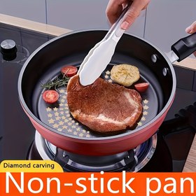 Resim 9.5 İnç Yapışmaz Kırmızı Kızartma Tenceresi Kapaklı - Dayanıklı Dökme Demir Sap, Biftek, Pancake ve Stir-Fry için Mükemmel - İndüksiyon ve Gaz Ocakları ile Uyumlu, Bulaşık Makinesinde Yıkanabilir, Yapışmaz Pişirme Yüzeyi, İndüksiyon Tencere | Modern Mutfak Eşyası | Dayanıklı Dökme Demir Sap 