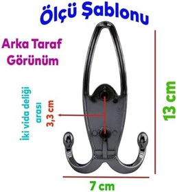 Resim Metax Uzay Portmanto Vestiyer Duvar Askısı Metal Dolap Elbise Askılığı Mat Siyah Siyah Kapak 