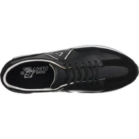 Resim Costo Shoes GG18 Siyah Deri & Siyah Süet Erkek Deri Spor Ayakkabı Özel Seri.. Termo Taban ve Rahat Geniş Kalıp 