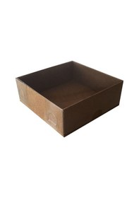 Resim Asetat Kapaklı Karton Kutu Düz Renk 7x7x3 50 Adet Kraft Kraft 