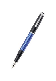 Resim Pelikan M205 Ebruli Mavi Dolma Kalem M205 Mb Siyah 