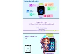 Resim Sword 4g Akıllı Çocuk Saati, Ince Tasarım, Yapay Zeka, Amoled, IP68, Görüntülü, Sesli, Konum Sw-Kıds Pro 