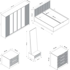 Resim Minar Kale Luxe Yatak Odası Takımı - Set 1 