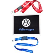 Resim Volkswagen Anahtarlıklı Oto Ayna Askısı Ikili Set Torpido Üstü Kaydırmaz Ped 