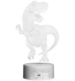 Resim Hfambition 3d Dino Led Gece Lambası - Dokunmatik Kumandalı Renkli Işıklı Stüdyo Aydınlatması Usb Hediye Işığı Çatlak Taban Diğer 
