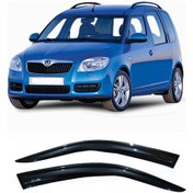 Resim Skoda Roomster Cam Rüzgarlığı 2 Parça Kolay Montaj Parlak Siy . 