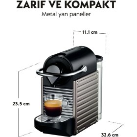 Resim Nespresso C61 Pixie Titan Kahve Makinesi, Gümüş 