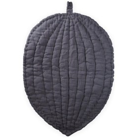 Resim Cigit Müslin Yaprak Bebek Oyun Minderi Yıkanmıştır Antrasit 