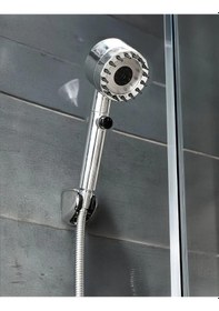 Resim Masajlı Çok Fonksiyonlu Ayarlanabilir Duş Başlığı El Duşu 3 Modlu Ayarlanabilir Duş Başlığı,masajlı 3 Fonksiyonlu El Dus, Handshower Krom Siyah 