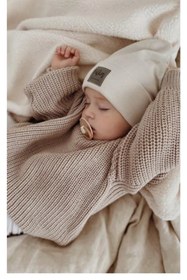 Resim Meriç bebe Unisex Bebek Çocuk Bisiklet Yaka Extra Esnek Bej Triko Kazak 
