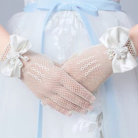 Resim Kızlar için Şık Beyaz Balık Ağı Kurdele Eldivenleri - Çay Partileri, Prensesler, Düğünler ve Tatil Performansları için Mükemmel - İnce Dantel Tasarımı ile Yumuşak, Nefes Alabilen Polyester, Düğün Eldivenleri | Şık Eldiven Tasarımı | Yumuşak Kumaş Eldivenleri 