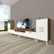 Resim Decoraktiv Eko 9200 Slm Retro Tv Ünitesi Tv Sehpası - Ceviz - Beyaz 