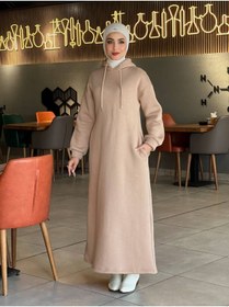 Resim Esre Store 44108 - Üç İplik Tesettür Elbise Camel 