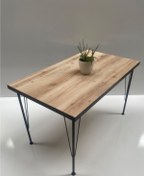 Resim Tanraf Hifa Mutfak Masası 120x70 Cm Ebat Metal Ayaklı 