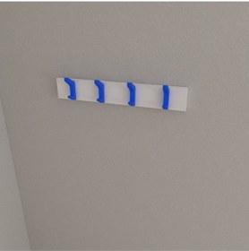 Resim Hepsi3boyutlu Modern Duvar & Kapı Kanca Askılık - 4 Adet Mavi Kanca Askılık - Model No : 2 Mavi 