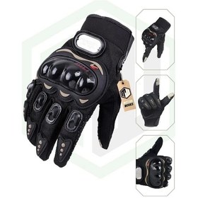 Resim Motiva Unisex Siyah Mpro Korumalı Motosiklet Eldiveni Dokunmatikli 