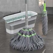 Resim Eller Serbest Kendinden Sıkma Mikrofiber Döner Mop – Süper Emici, Dayanıklı Islak ve Kuru Temizlik için Ahşap, Fayans, Laminat – Mutfak, Banyo, Ev ve Ticari Kullanım İçin İdeal 