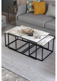 Resim Uslucan Alışveriş Orta Sehpa Ve Zigon Yan Sehpa Flora Set Efes Çok Renkli 