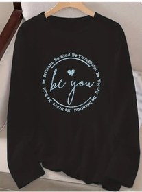 Resim Nnstartshopping Kadın Uzun Kollu Bisiklet Yakabe Youdesenli Viskon Bluz Siyah 