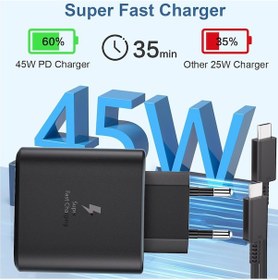 Resim Samsung Uyumlu Galaxy S20 Ultra 5g S22 S22+ 5guyumlu 45w Turbo Hızlı Şarj Aleti Cihazı Seti Pd 