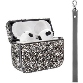 Resim Apple Uyumlu AirPods Pro 2 Zore Airbag 45 Bilek Askı Aparatlı Simli Şeffaf Kılıf Siyah 