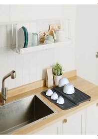 Resim Genişleyen Bulaşıklık Tezgah Üstü Bulaşıklık Antrasit 