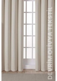 Resim Devrim Olivya Tekstil Lüks Krem Saten Perde 1. Kalite Dikim Güneşlik - Her Ölçü Mevcut En X Yükseklik Krem 