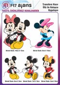 Resim F17 Ajans Ütü Ile Yapışan Tekstil Dtf Baskı Görseli Mickey Mouse 5'li Set 