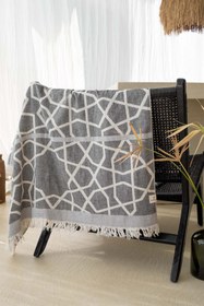 Resim Marrakech Jakarlı Peştemal Siyah, Taşıma Çantalı 