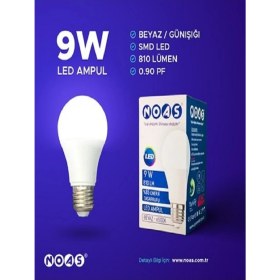Resim Noas 9W - Beyaz - E27 - 10LU - Tasarruflu LED Ampul 9W 